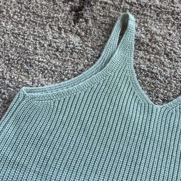 Mint Green Knit Tank Top 
Vneck Vback Lightweight perfect for summer or layering - Picture 9 of 10